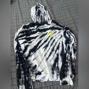Peloton Monochrome Tie-Dye Hoodie with Yellow Accent